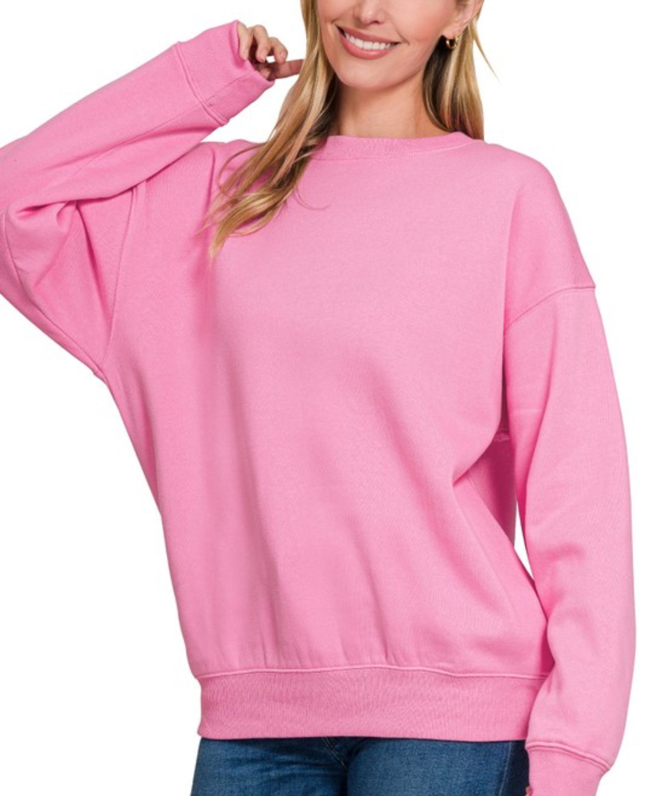 FLEECE CREWNECK - CANDY PINK