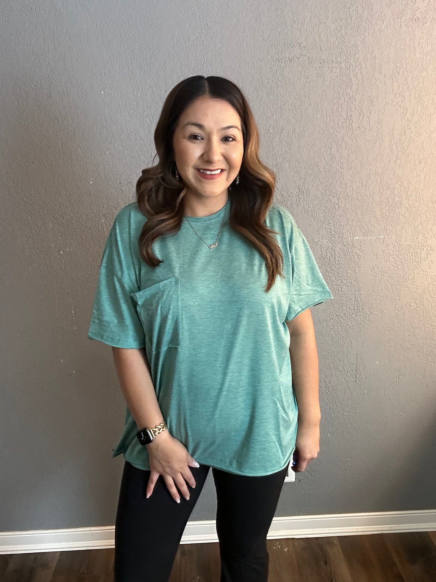 ALL ME OVERSIZED BOYFRIEND TEE (H K GREEN)