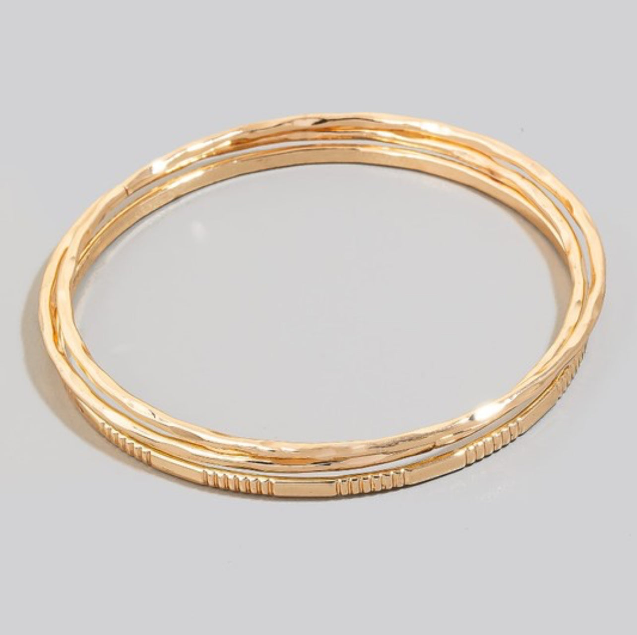 Nice Layered Bangle Bracelet Set- Gold