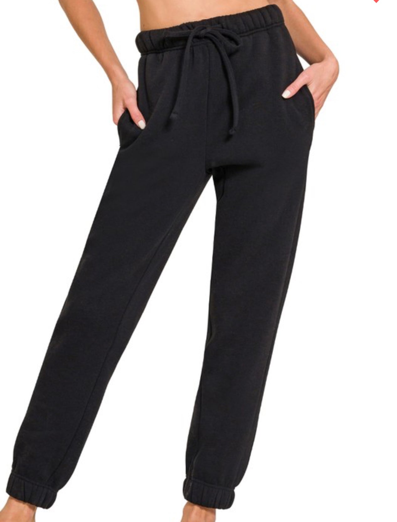 FLEECE JOGGER W/ POCKETS- BLACK