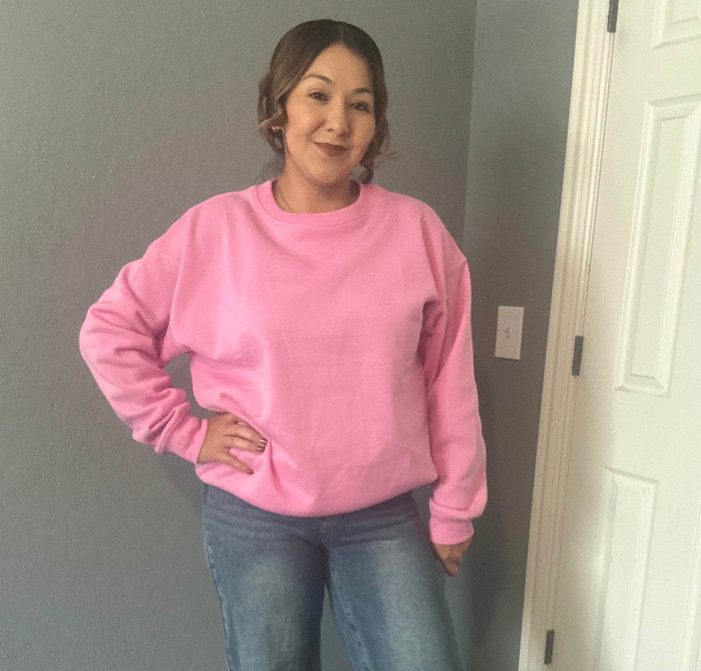 FLEECE CREWNECK - CANDY PINK