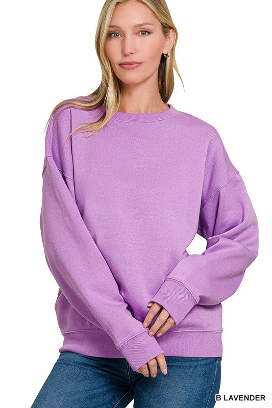 LAVENDER FLEECE CREWNECK SWEATER