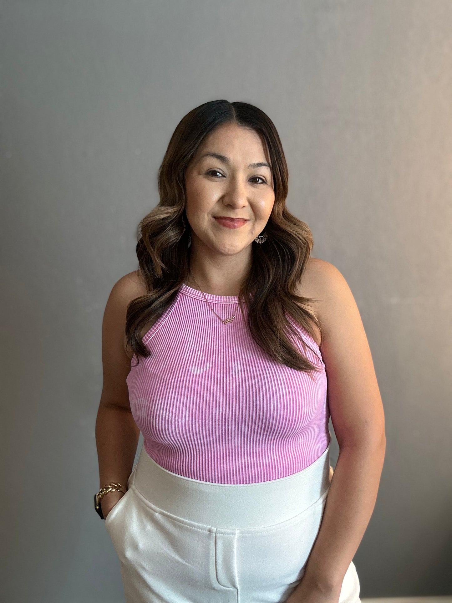 FEEL ME RIBBED CAMI TOP- (CANDY PINK)