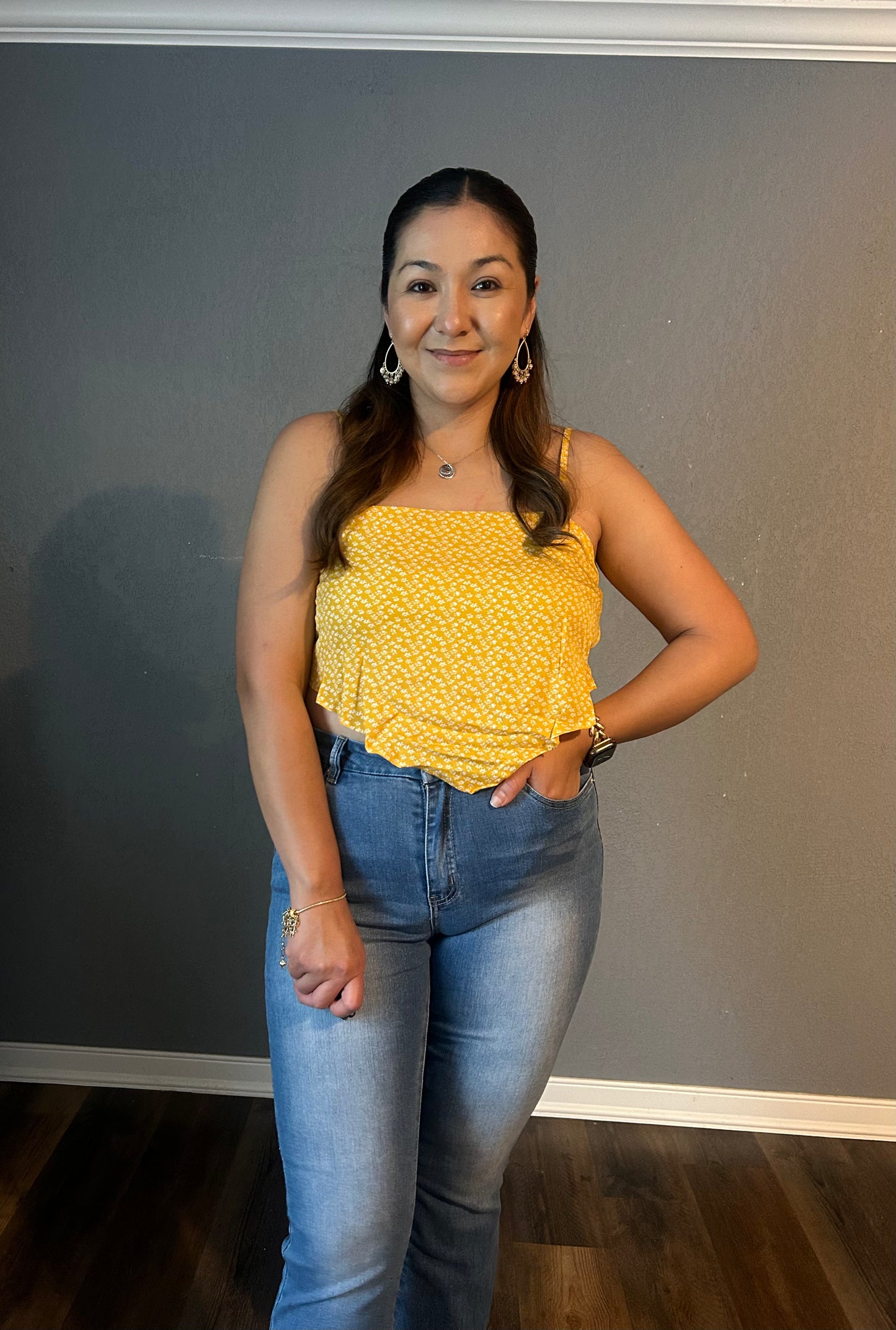 Yellow Floral Tank Top