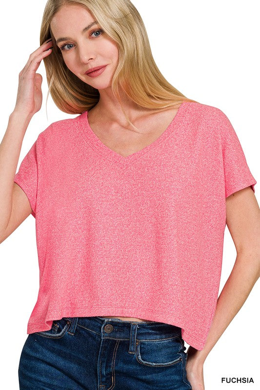 SUMMER V NECK - FUCHSIA