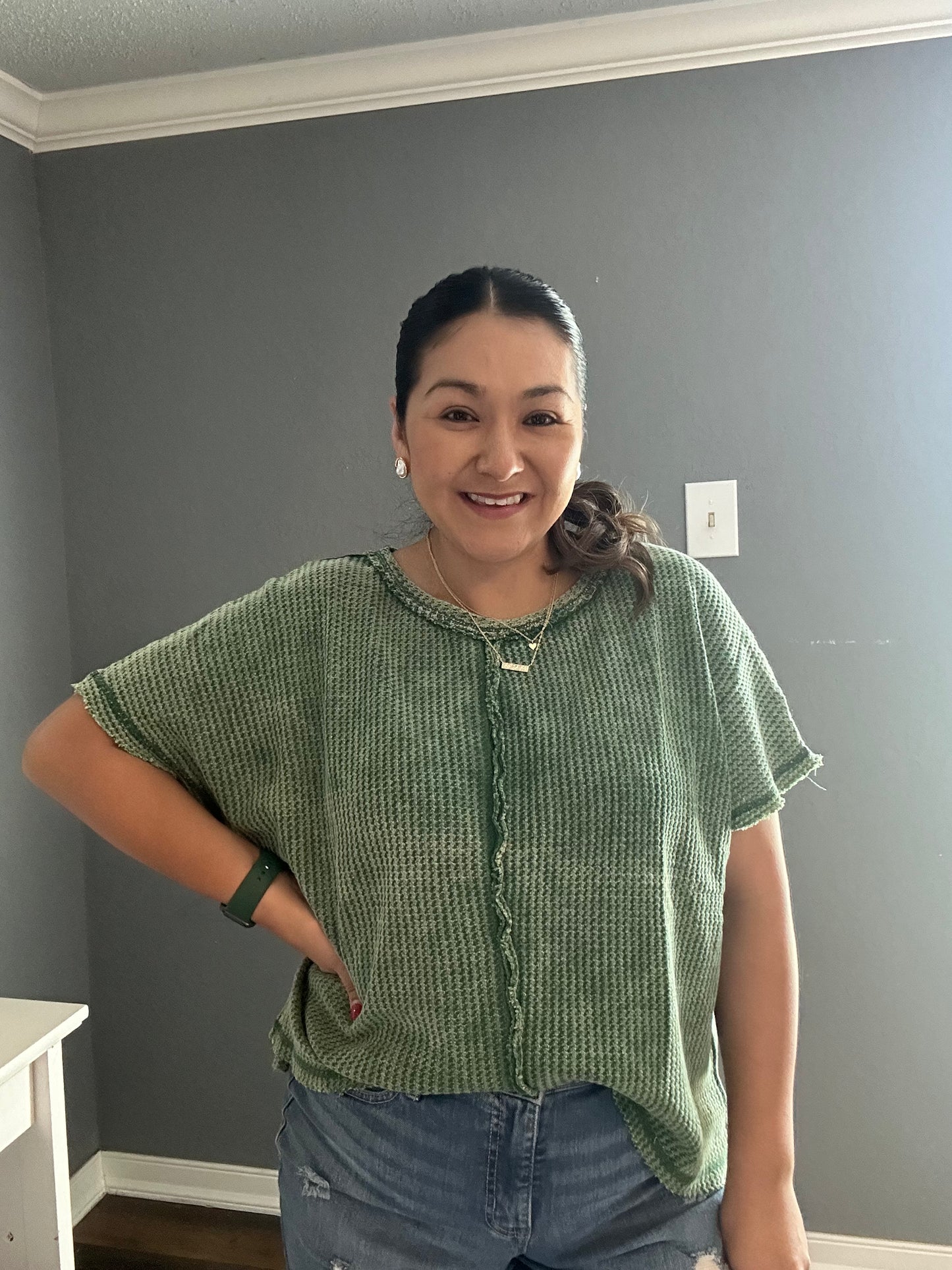 Waffel Top - DK Green