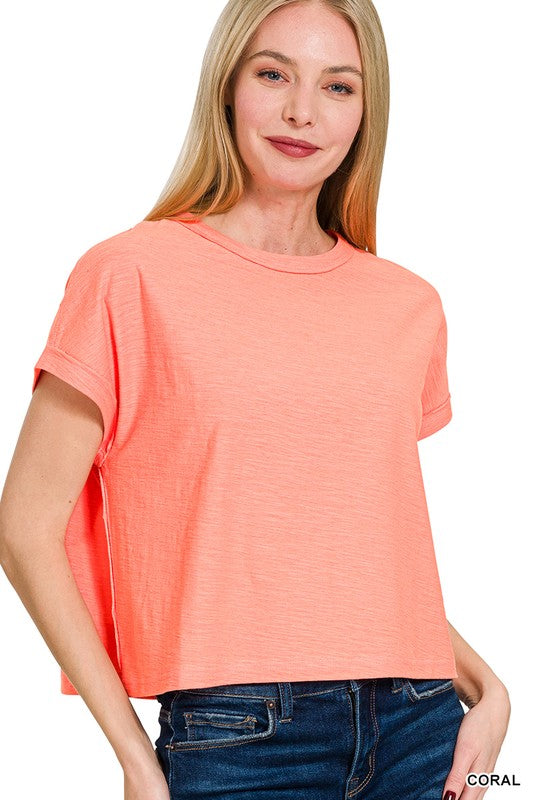 SUMMERTIME COTTON - CORAL