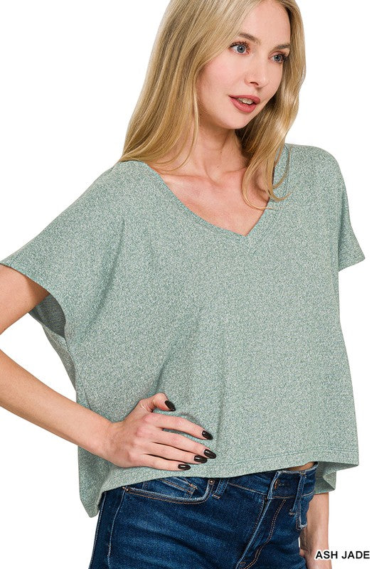 SUMMER V NECK SHIRT - ASH JADE