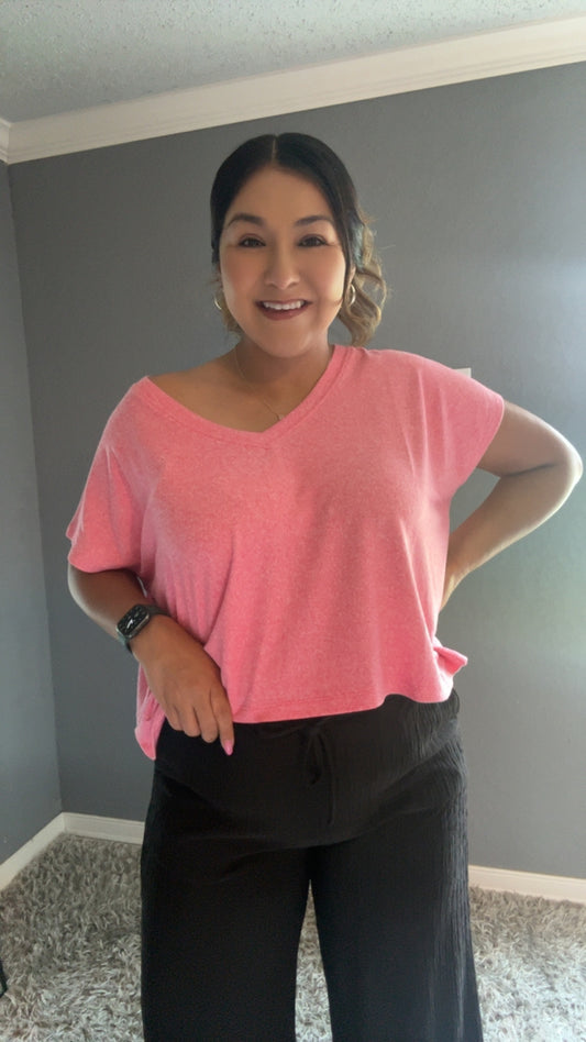 SUMMER V NECK - FUCHSIA