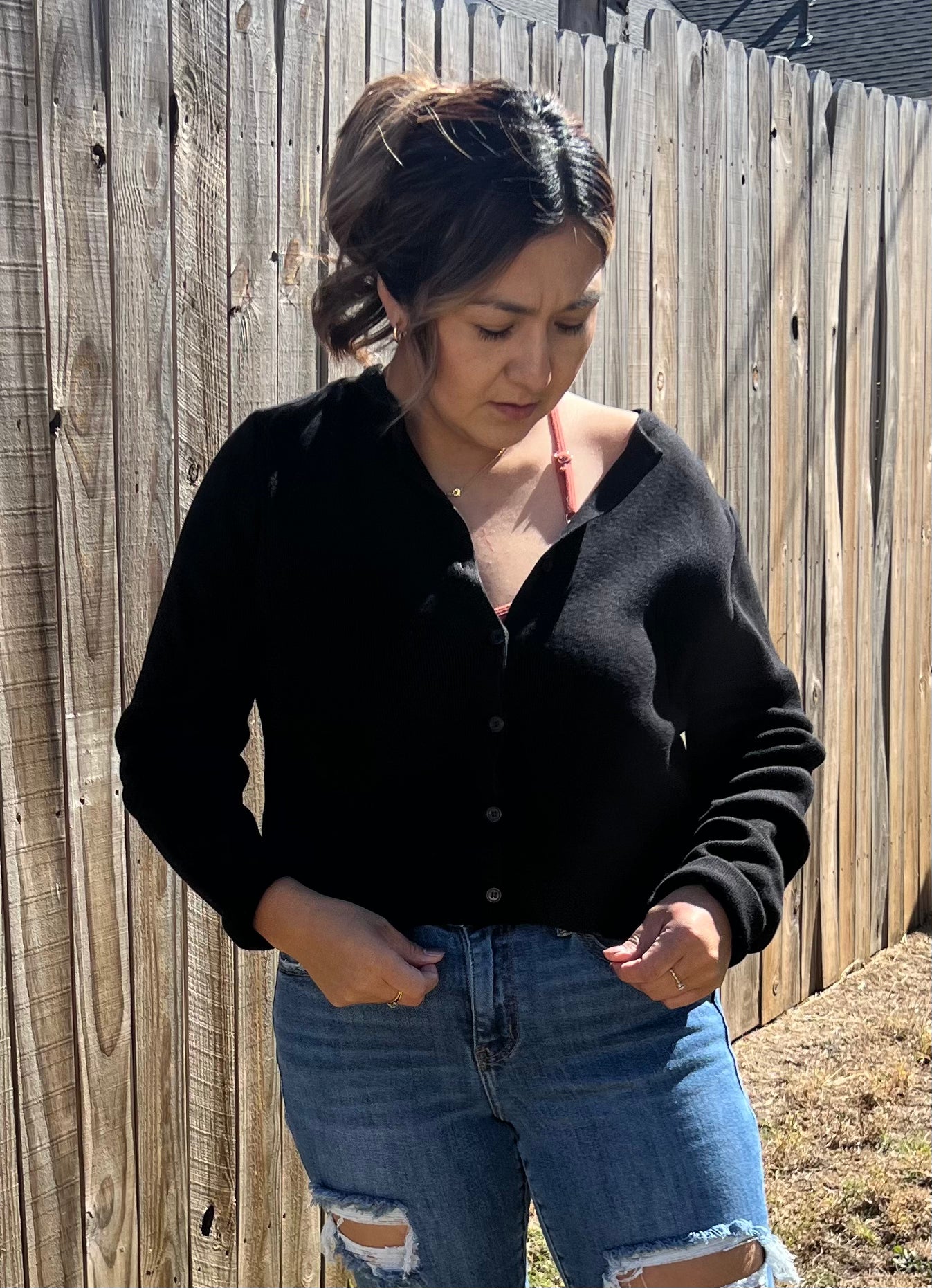 Wanted Crewneck Cardigan - Black
