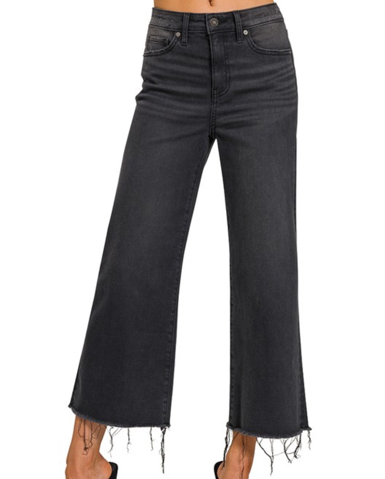 PREFERENCE HIGH RISE CROPPED JEAN- BLACK
