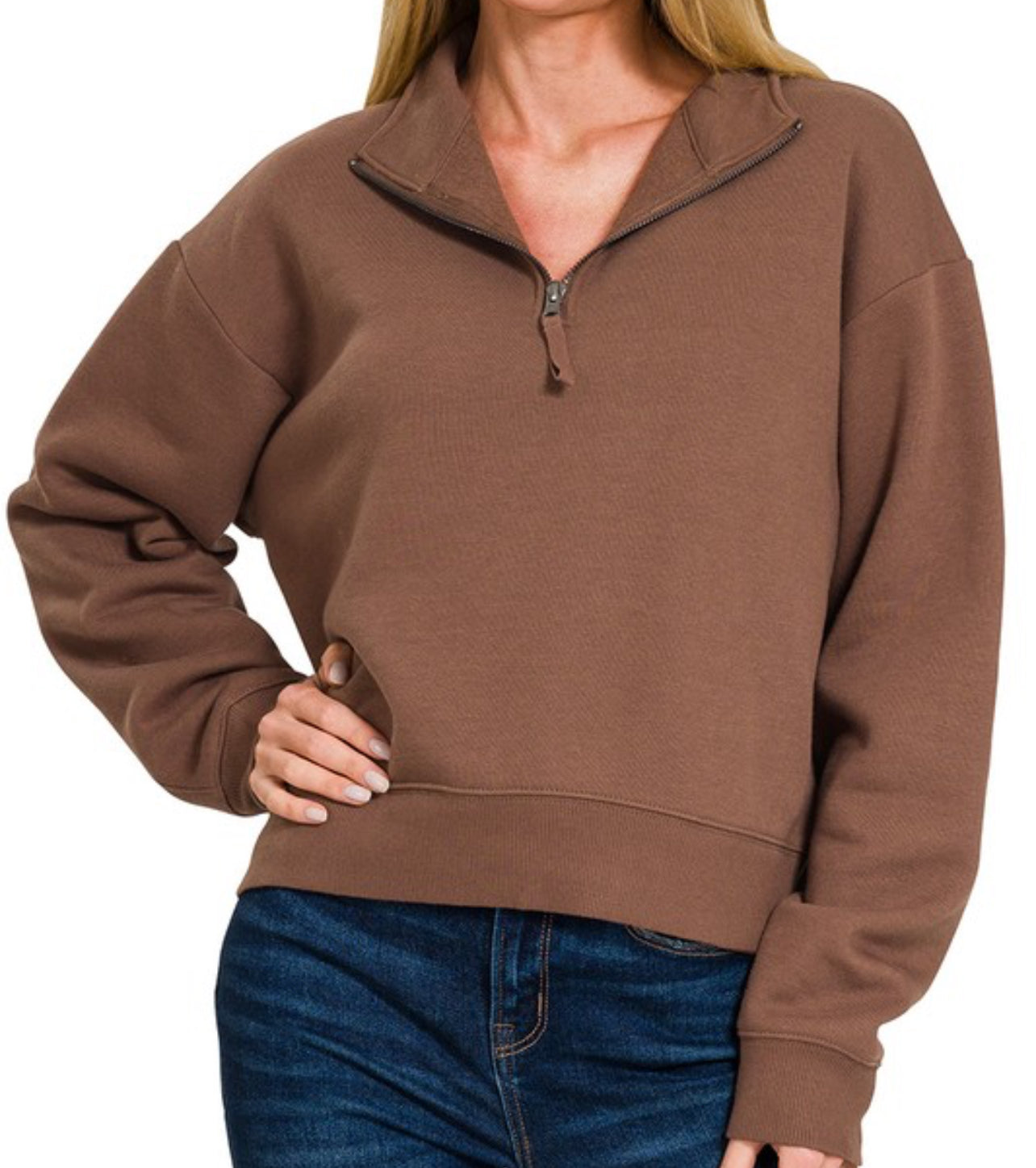 The Most Liked Fleece Sweatshirt- Brown