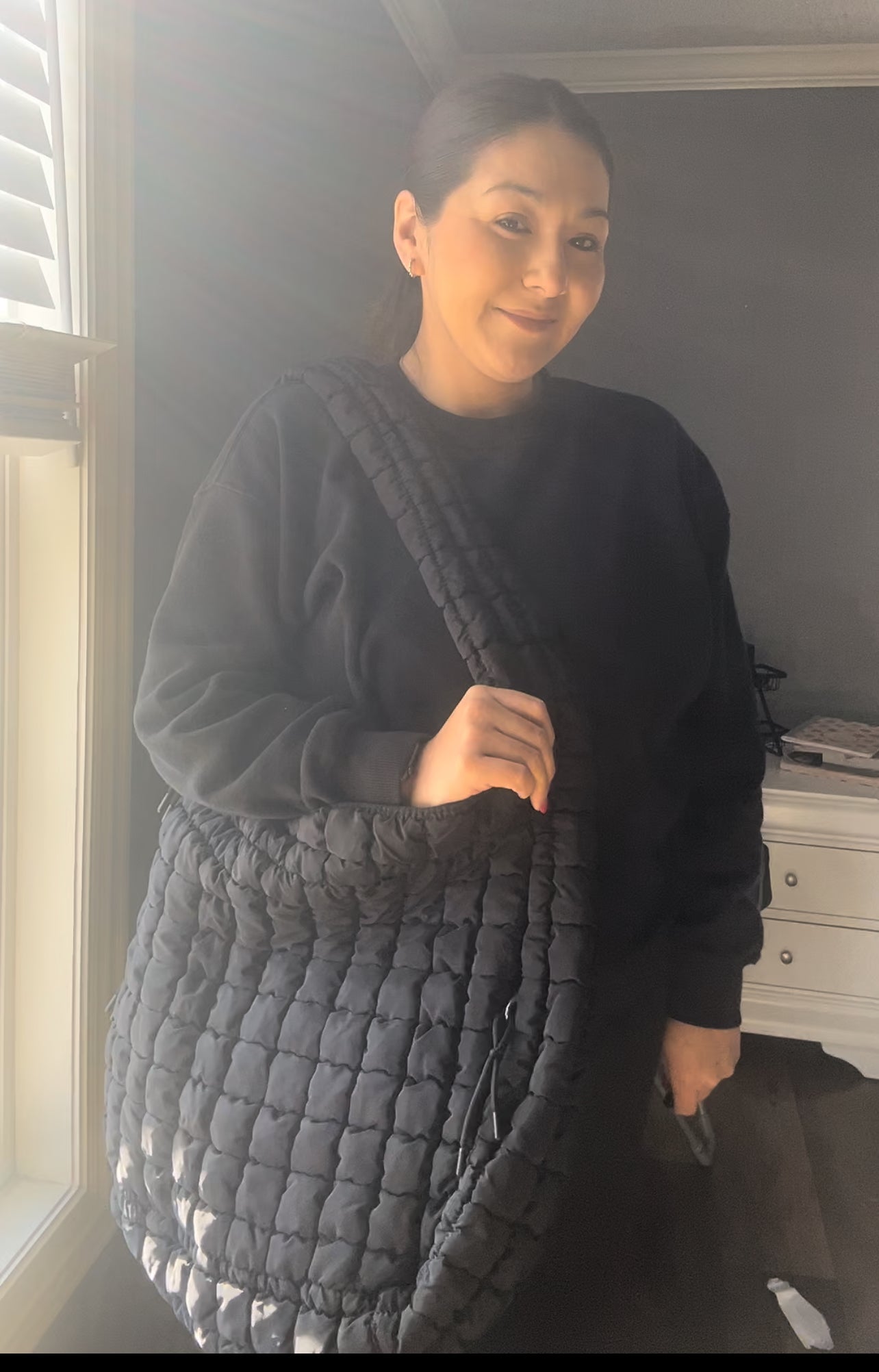 QUILTED OVER SIZE - BLACK