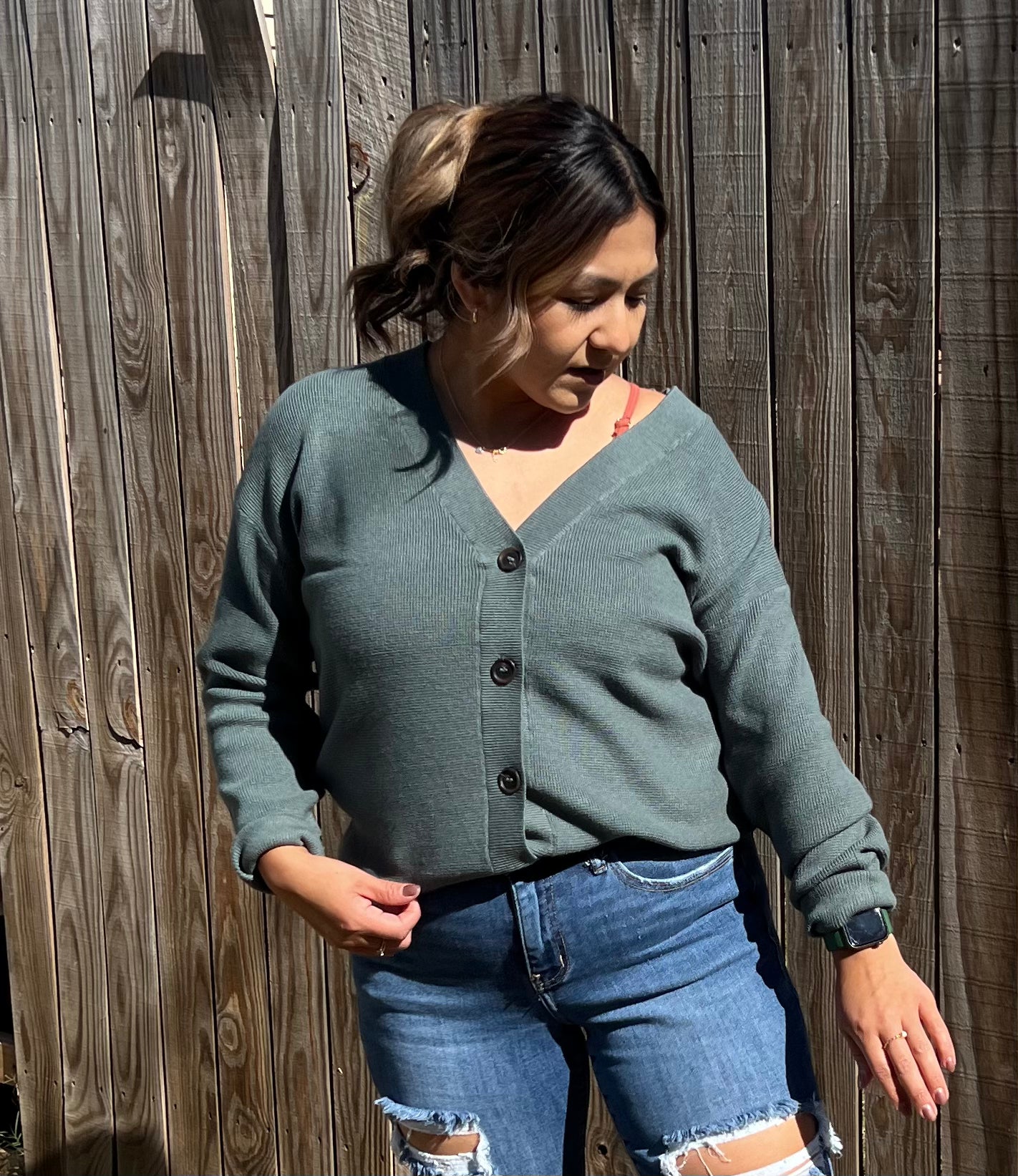 Desire sweater cardigan-Ash Jade